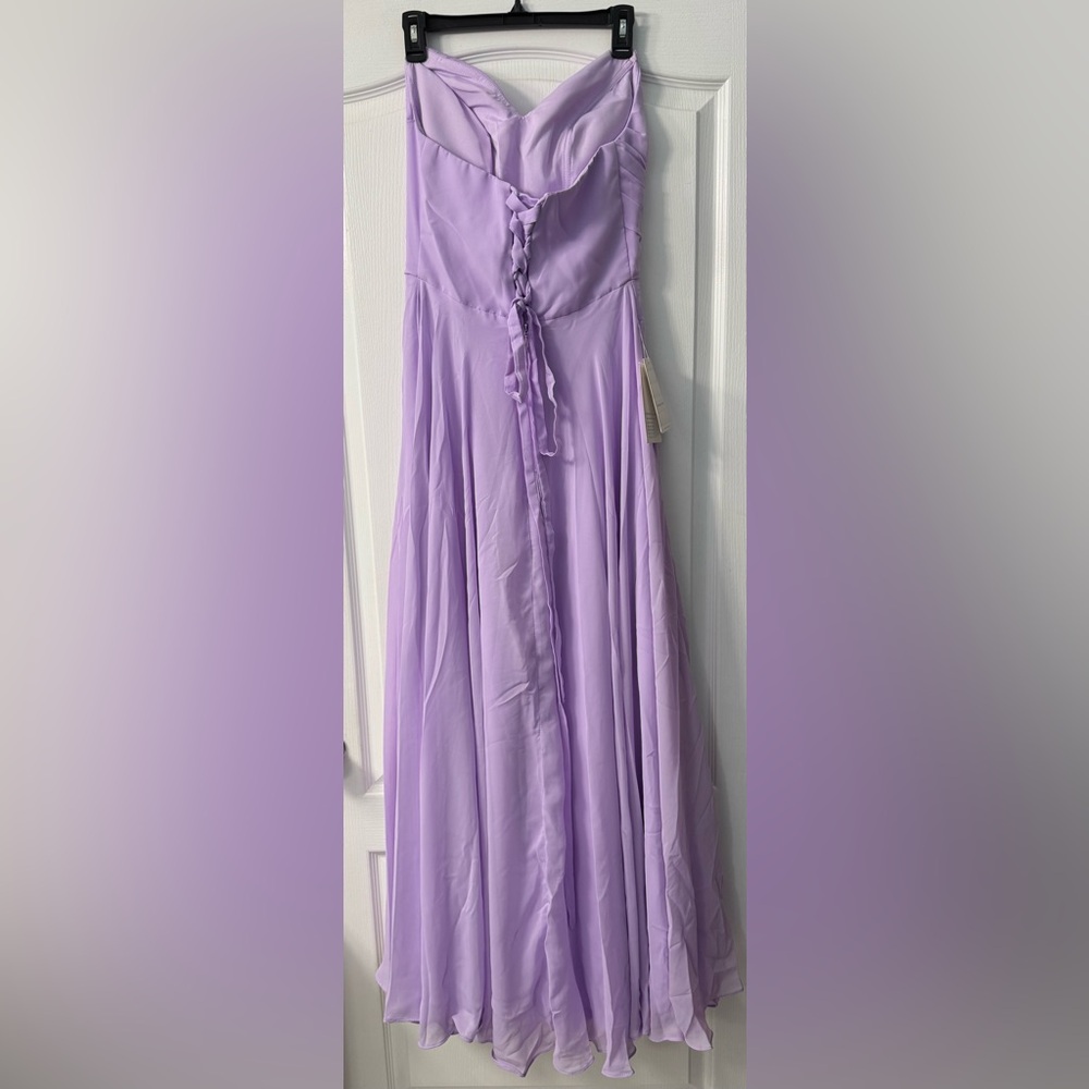 A Line Strapless Chiffon Evening Sweetheart Formal Long Elegant Gown - Picture 9 of 13